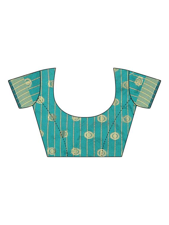 jacquard banarasi saree with blouse - 17532856 - Zoom Image - 3