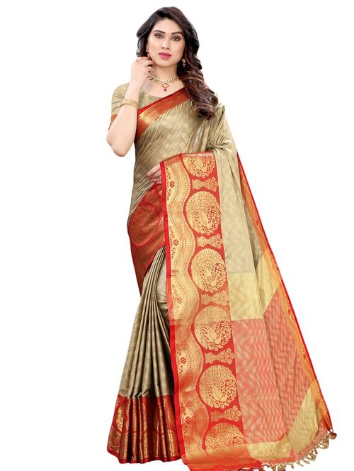 jacquard banarasi saree with blouse - 17532865 - Standard Image - 1