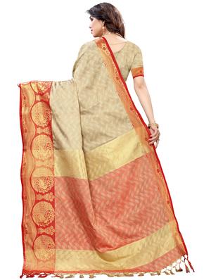 jacquard banarasi saree with blouse - 17532865 - Standard Image - 2