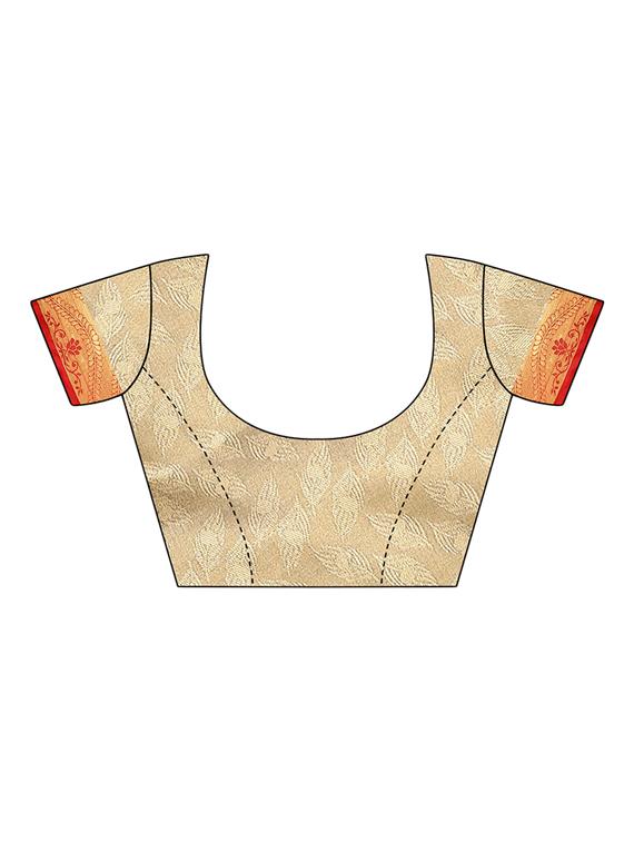 jacquard banarasi saree with blouse - 17532865 - Zoom Image - 3