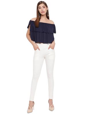 off white solid jegging - 17532929 - Standard Image - 4