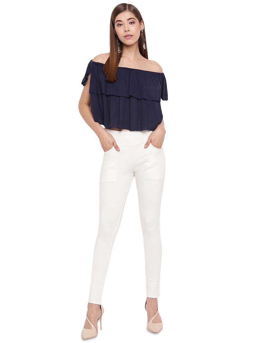 off white solid jegging - 17532929 - Zoom Image - 4