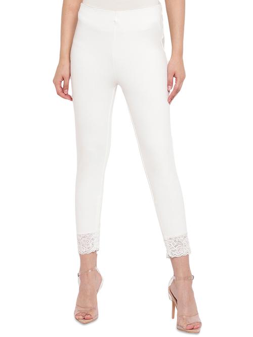 laced hem solid jegging - 17532933 - Standard Image - 1