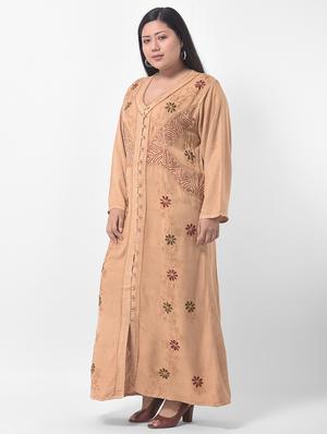 tie back embroidered maxi dress - 17532978 - Standard Image - 2
