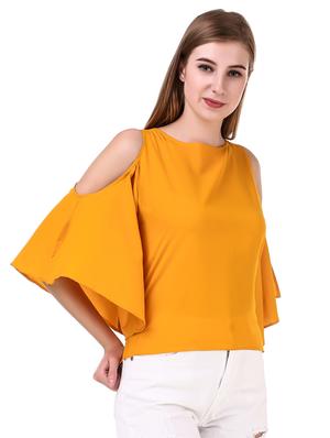 cold shoulder solid top - 17533194 - Standard Image - 2