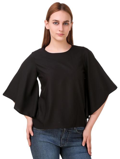 bell sleeved solid top - 17533199 - Standard Image - 1