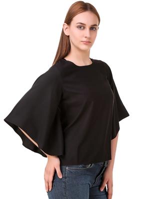 bell sleeved solid top - 17533199 - Standard Image - 2