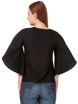 bell sleeved solid top - 17533199 - Standard Image - 3