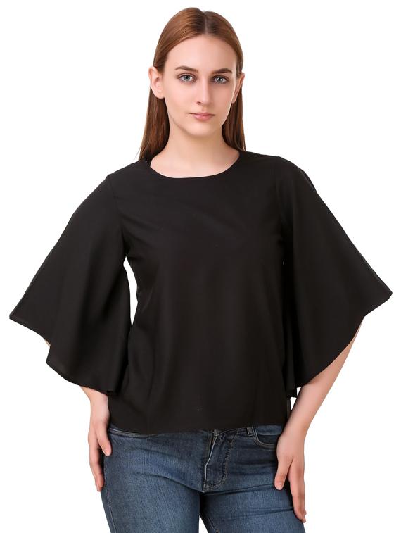 bell sleeved solid top - 17533199 - Zoom Image - 1