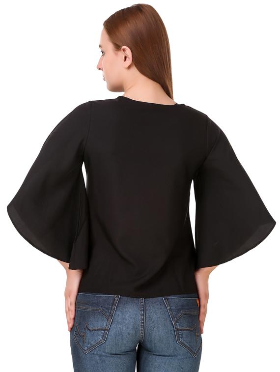 bell sleeved solid top - 17533199 - Zoom Image - 3
