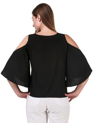 cold shoulder solid top - 17533200 - Standard Image - 3