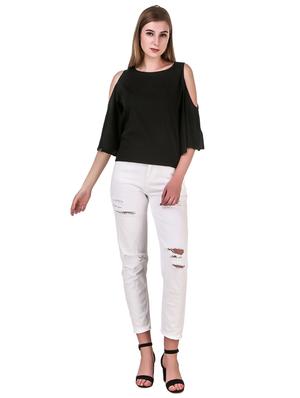 cold shoulder solid top - 17533200 - Standard Image - 4