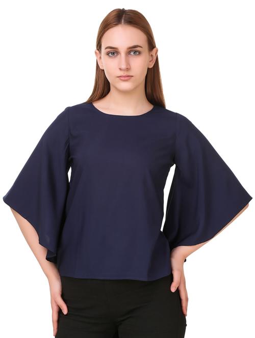 bell sleeved solid top - 17533202 - Standard Image - 1