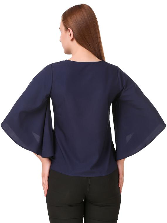 bell sleeved solid top - 17533202 - Zoom Image - 3