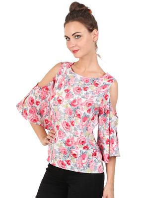 cold shoulder floral top - 17533203 - Standard Image - 2