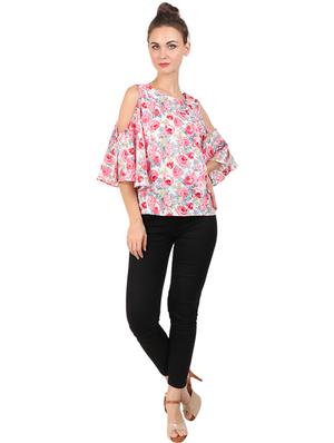 cold shoulder floral top - 17533203 - Standard Image - 4