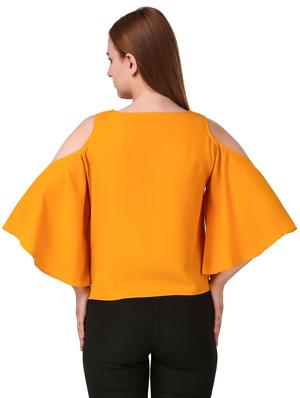 cold shoulder solid top - 17533209 - Standard Image - 3