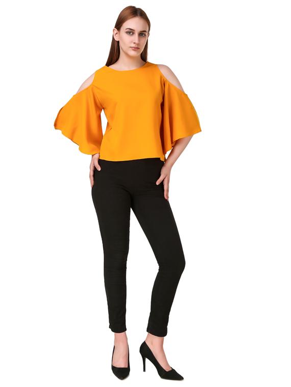 cold shoulder solid top - 17533209 - Zoom Image - 4