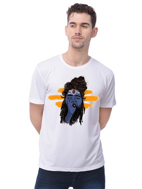 white chest print t-shirt - 17533221 - Standard Image - 1