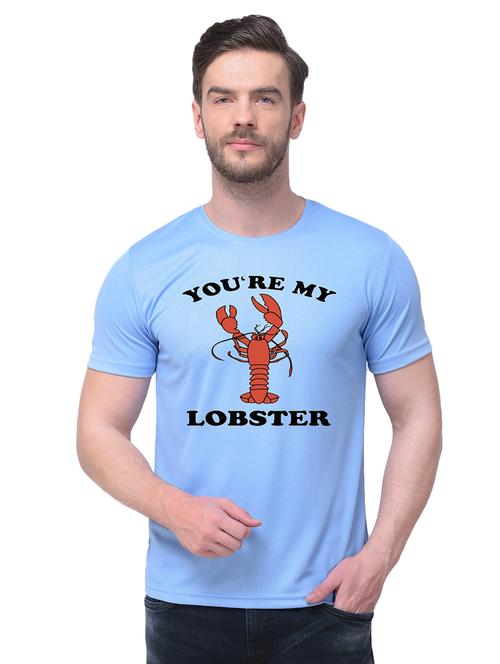 light blue chest print t-shirt - 17533225 - Standard Image - 1