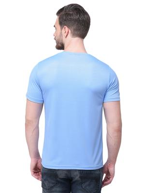 light blue chest print t-shirt - 17533225 - Standard Image - 3
