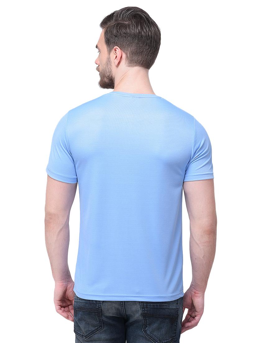 light blue chest print t-shirt - 17533225 - Zoom Image - 3