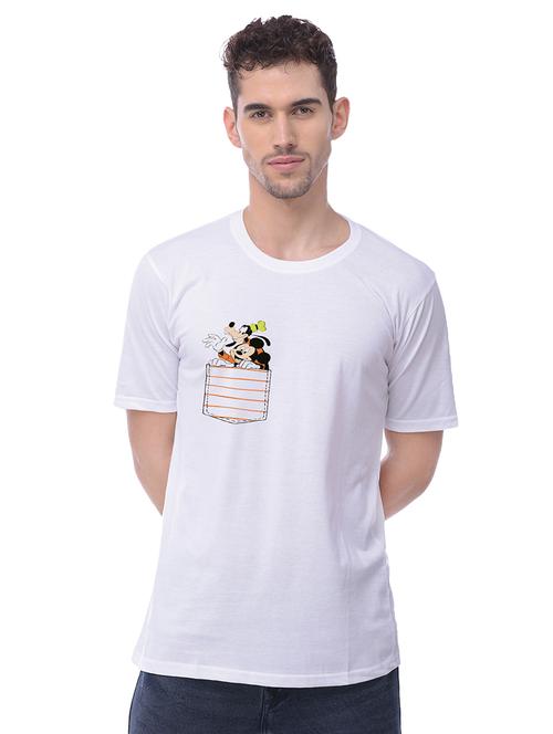 white chest print t-shirt - 17533239 - Standard Image - 1