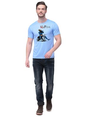 light blue chest print t-shirt - 17533244 - Standard Image - 3