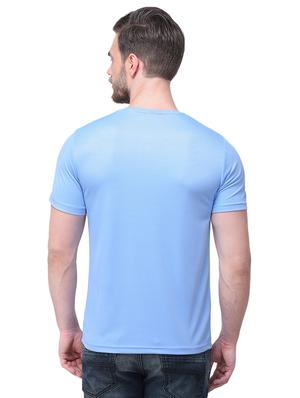 light blue chest print t-shirt - 17533248 - Standard Image - 2
