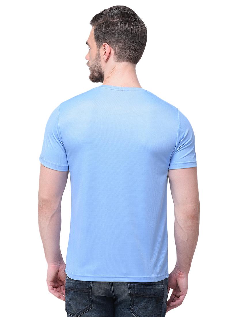 light blue chest print t-shirt - 17533248 - Zoom Image - 2