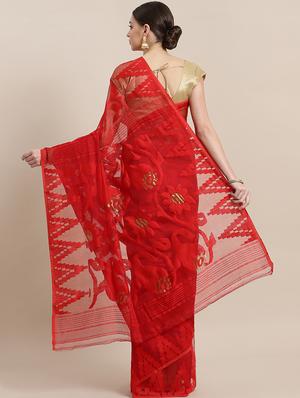 self design jamdani saree - 17533251 - Standard Image - 2