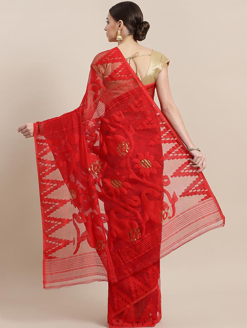 self design jamdani saree - 17533251 - Zoom Image - 2