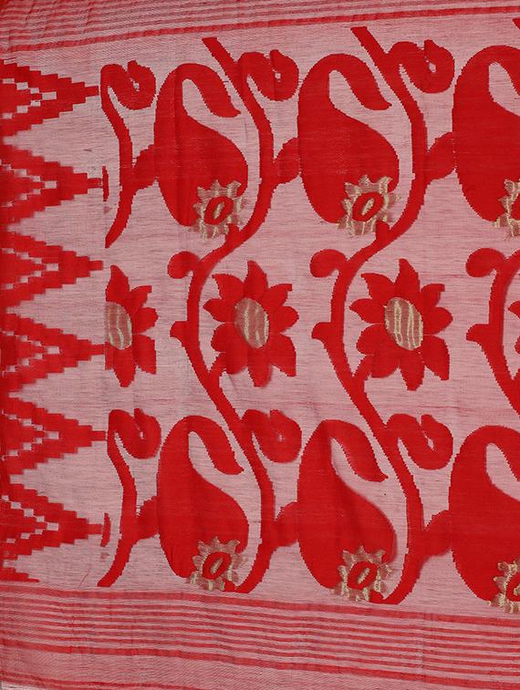 self design jamdani saree - 17533251 - Zoom Image - 4