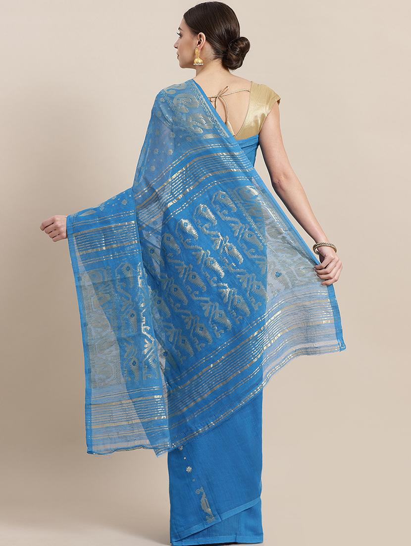 self design jamdani saree - 17533256 - Zoom Image - 2