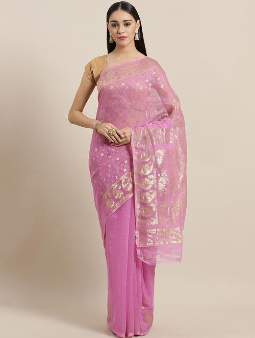 self design jamdani saree - 17533258 - Standard Image - 1