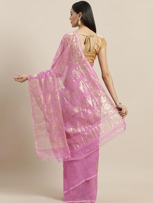self design jamdani saree - 17533258 - Standard Image - 2