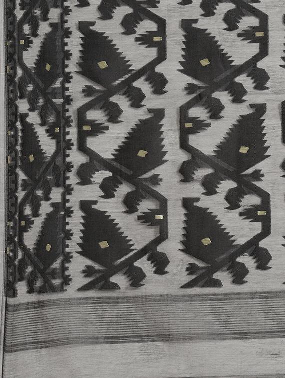 self design jamdani saree - 17533268 - Zoom Image - 3