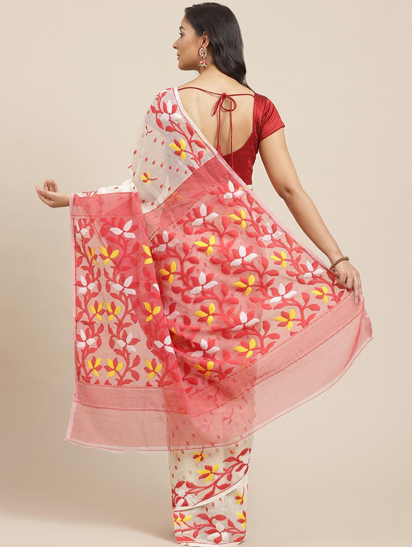 self design jamdani saree - 17533274 - Zoom Image - 2