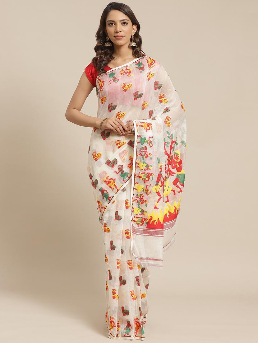 self design jamdani saree - 17533323 - Zoom Image - 1