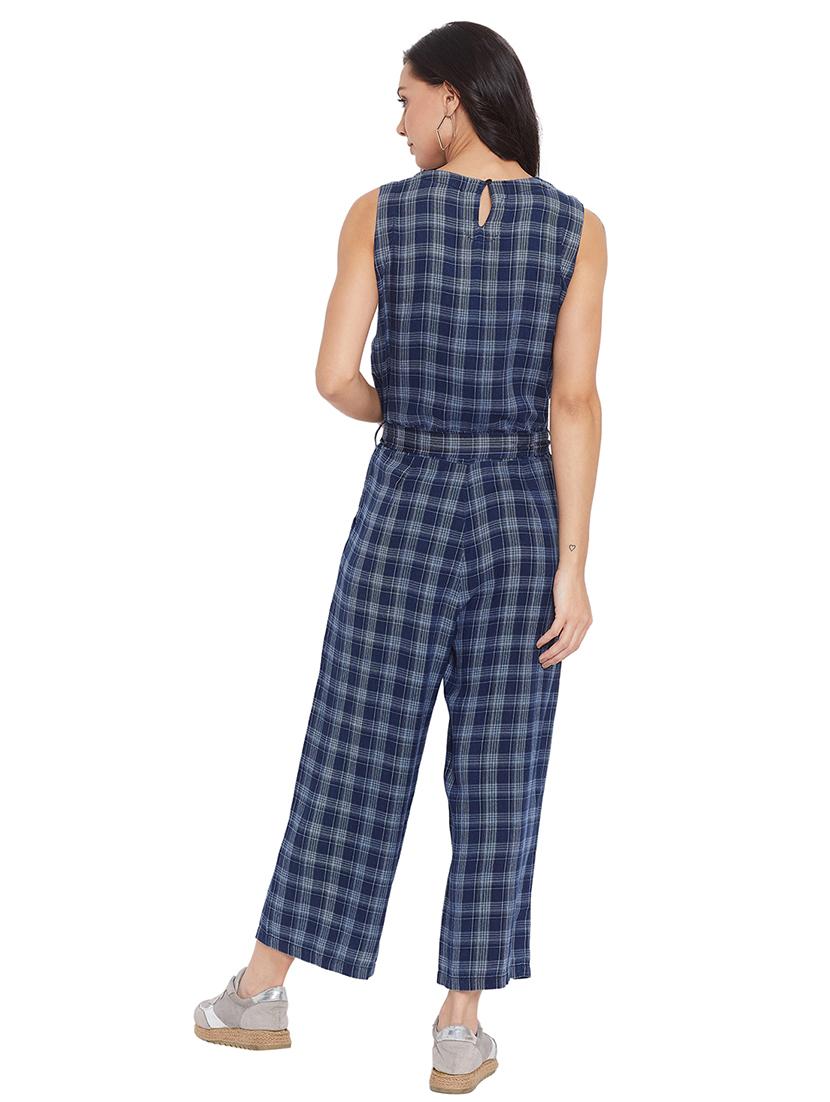 checkered full leg jumpsuit - 17533396 - Zoom Image - 3