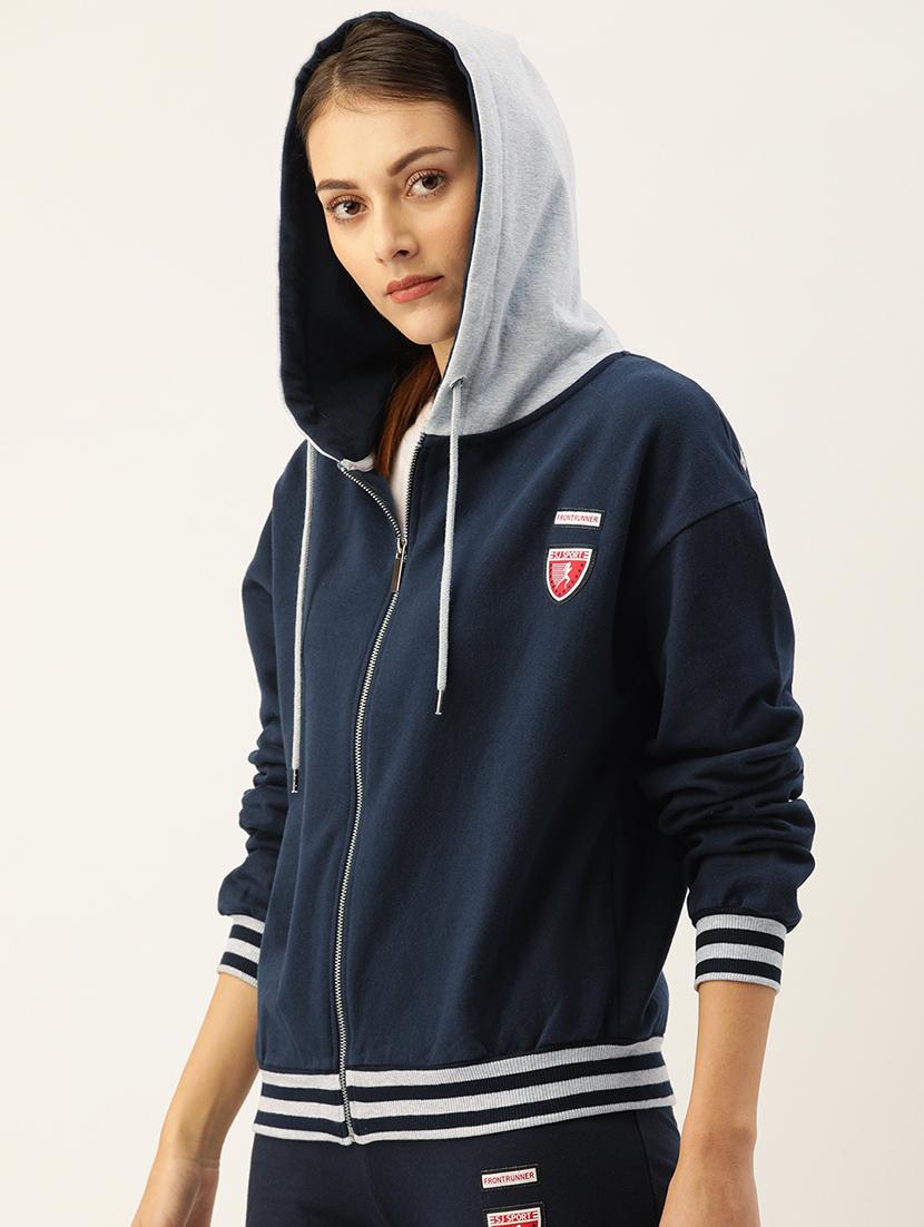 color block regular hoodie - 17533561 - Zoom Image - 2