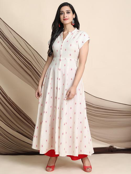 offwhite rayon kurta palazzo set - 17533623 - Standard Image - 1