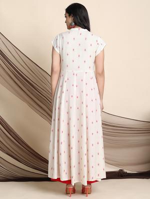 offwhite rayon kurta palazzo set - 17533623 - Standard Image - 3