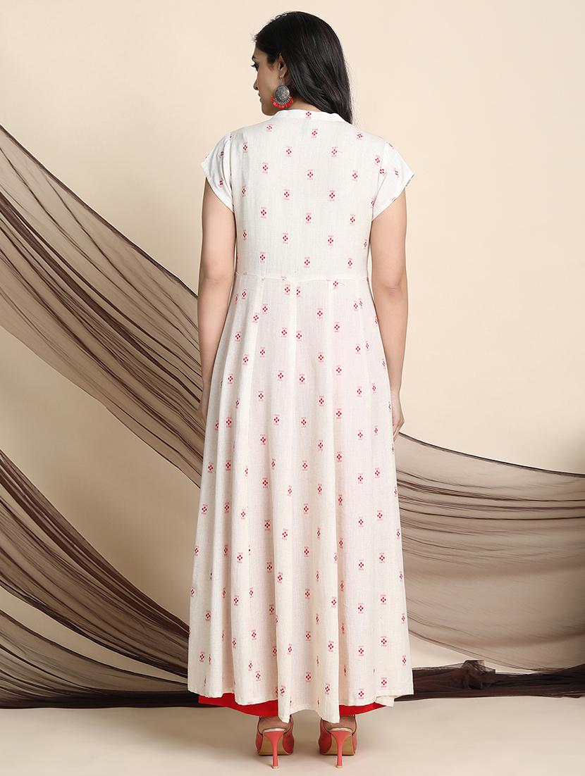 offwhite rayon kurta palazzo set - 17533623 - Zoom Image - 3