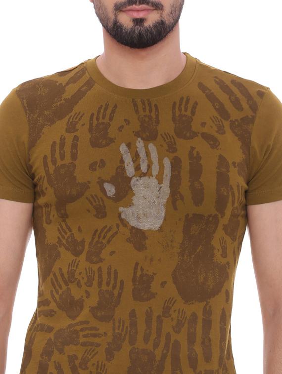 brown printed t-shirt - 17533663 - Zoom Image - 5