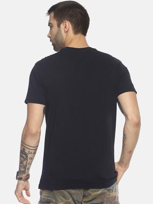 navy blue printed t-shirt - 17533667 - Standard Image - 3