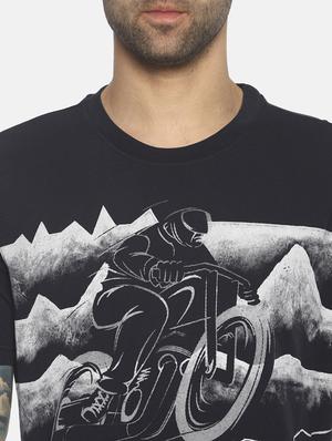 navy blue printed t-shirt - 17533667 - Standard Image - 5