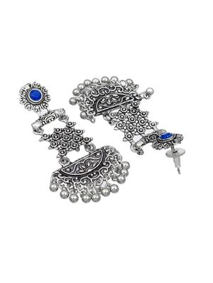 silver brass drop earring - 17533701 - Standard Image - 3