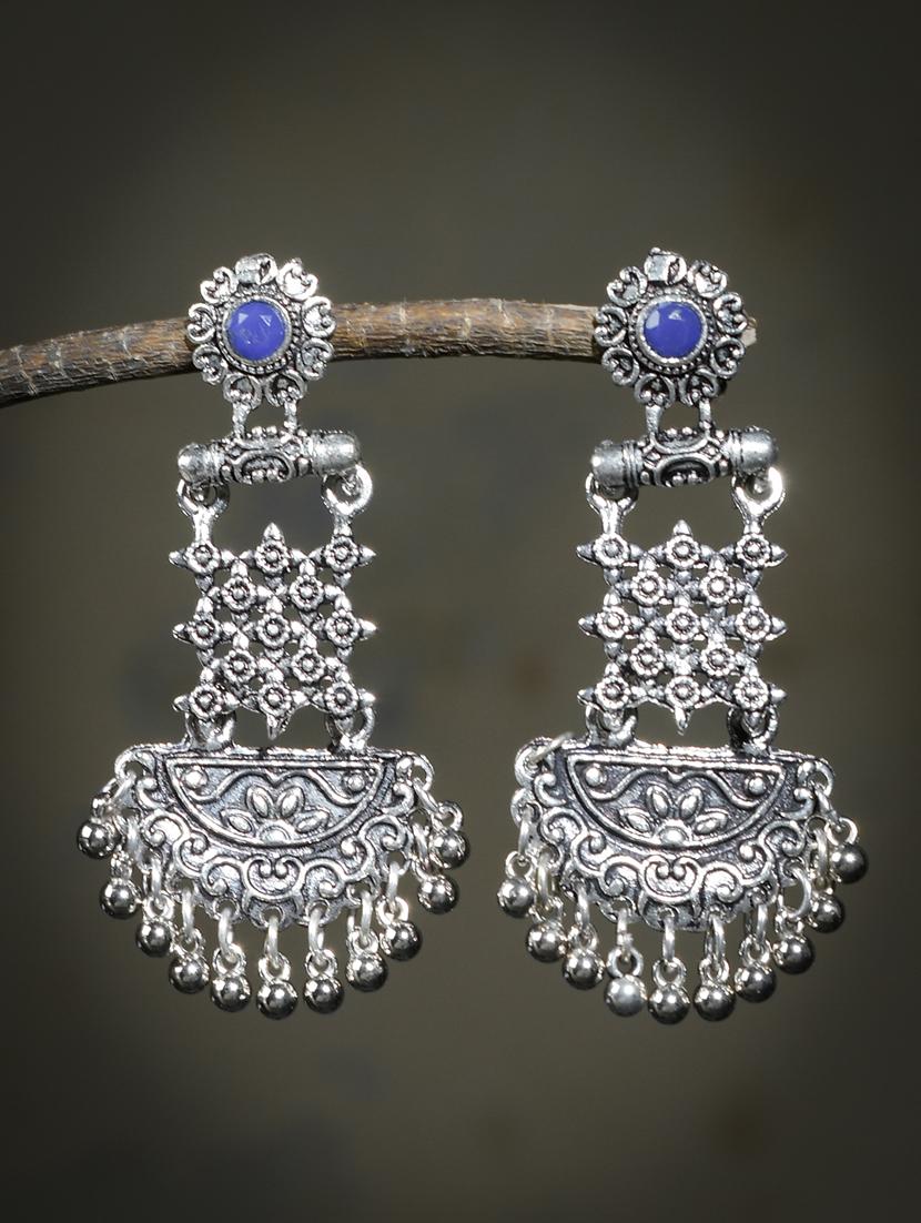 silver brass drop earring - 17533701 - Zoom Image - 2
