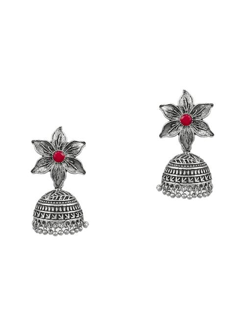 silver brass jhumka earring - 17533719 - Standard Image - 1